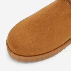 Discount La Modeuse Boots fourrées en suédine grandes tailles Camel