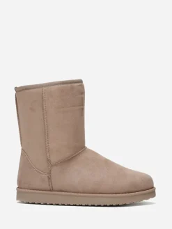Clearance La Modeuse Boots fourrées grandes tailles Taupe