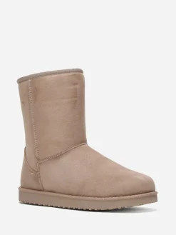 Clearance La Modeuse Boots fourrées grandes tailles Taupe