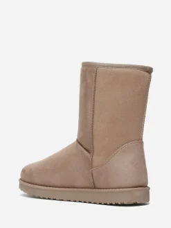 Clearance La Modeuse Boots fourrées grandes tailles Taupe