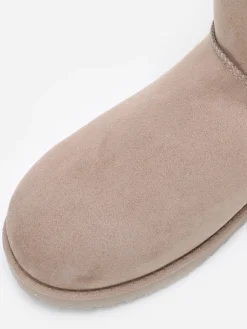 Clearance La Modeuse Boots fourrées grandes tailles Taupe