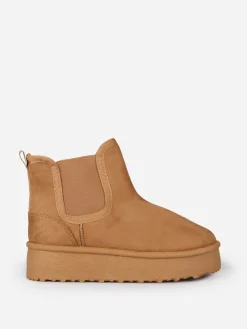 La Modeuse Boots fourrées style chelsea Camel