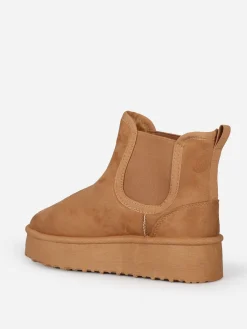 La Modeuse Boots fourrées style chelsea Camel