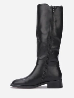 La Modeuse Bottes à empiècement élastique et boucle Noir
