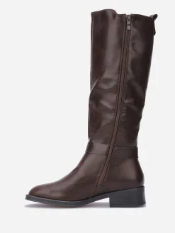 Best La Modeuse Bottes à empiècement élastique et boucle Marron