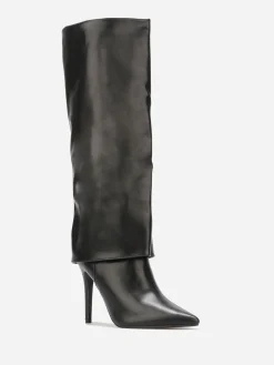 Online La Modeuse Bottes à rabats avec talon aiguille Noir