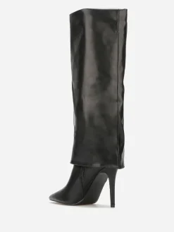Online La Modeuse Bottes à rabats avec talon aiguille Noir