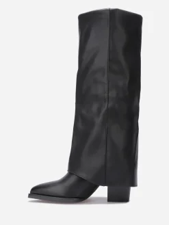 La Modeuse Bottes à revers et boucles Noir