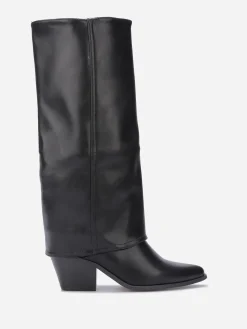 La Modeuse Bottes à revers et bout pointu Noir