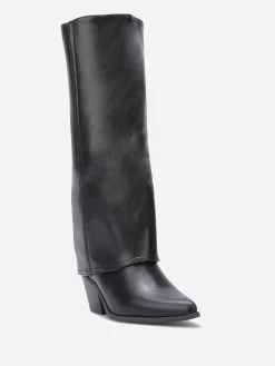 La Modeuse Bottes à revers et bout pointu Noir