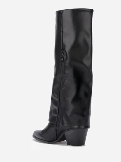 La Modeuse Bottes à revers et bout pointu Noir