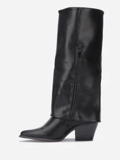 La Modeuse Bottes à revers et bout pointu Noir