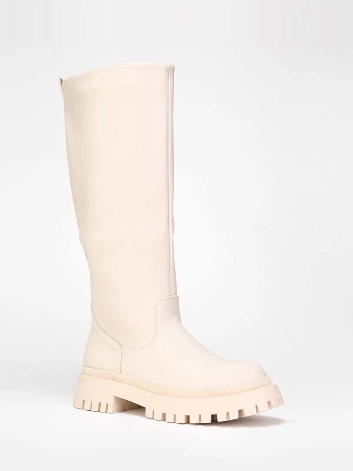 Best La Modeuse Bottes à semelle crantée Beige