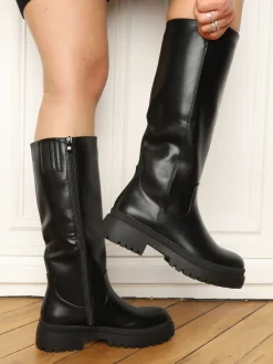 Sale La Modeuse Bottes à semelle épaisse Noir