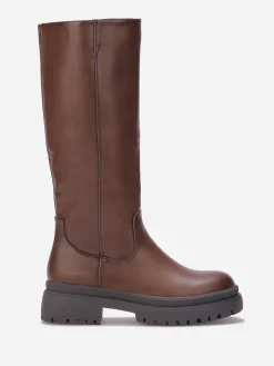 New La Modeuse Bottes à semelle épaisse Marron