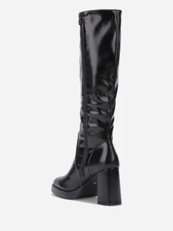 La Modeuse Bottes à talon carré et plateforme Noir