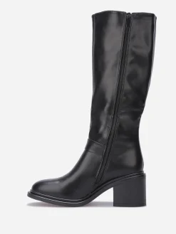 New La Modeuse Bottes à talon et boucle dorée Noir