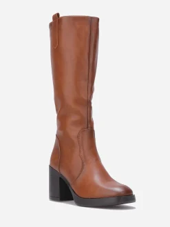 Discount La Modeuse Bottes à talon et bout carrés Camel