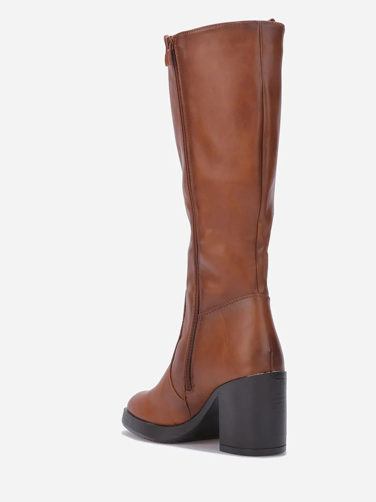 Discount La Modeuse Bottes à talon et bout carrés Camel