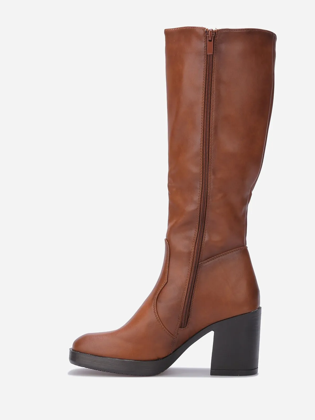 Discount La Modeuse Bottes à talon et bout carrés Camel