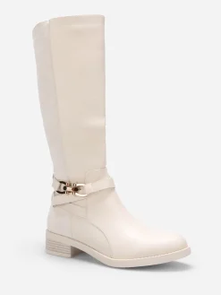 La Modeuse Bottes bi-matières à mors Beige
