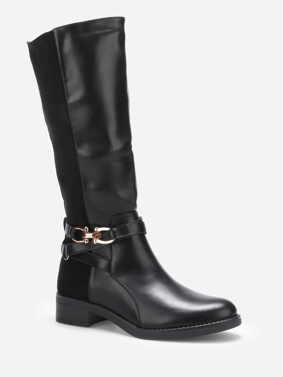 Best La Modeuse Bottes bi-matières à mors Noir
