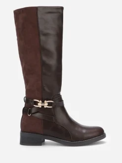 Best La Modeuse Bottes bi-matières à mors Café