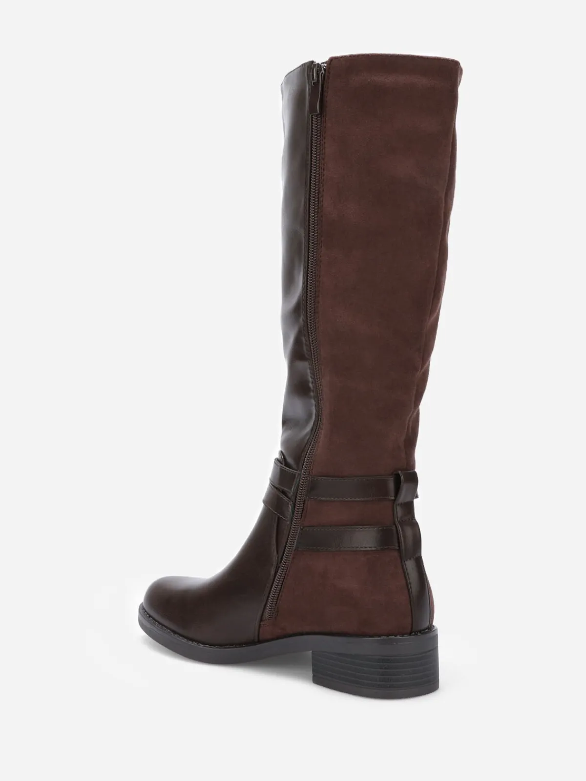 Best La Modeuse Bottes bi-matières à mors Café