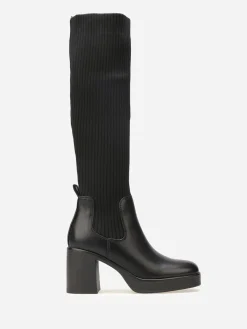 Clearance La Modeuse Bottes bi-matières à plateforme Noir