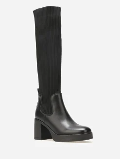 Clearance La Modeuse Bottes bi-matières à plateforme Noir