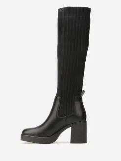 Clearance La Modeuse Bottes bi-matières à plateforme Noir