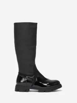 La Modeuse Bottes bi-matières crantées grandes tailles Noir