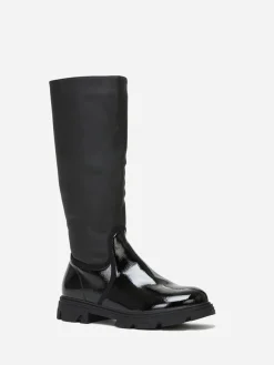 La Modeuse Bottes bi-matières crantées grandes tailles Noir