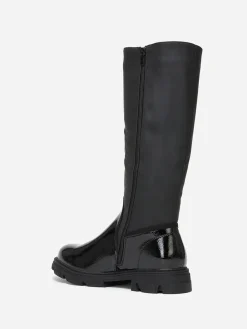 La Modeuse Bottes bi-matières crantées grandes tailles Noir