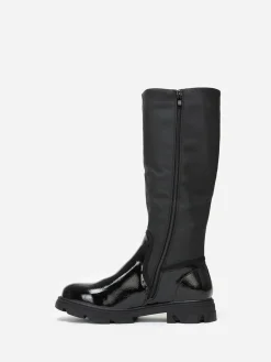 La Modeuse Bottes bi-matières crantées grandes tailles Noir