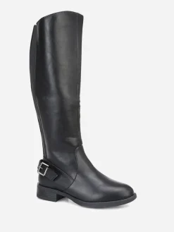 Hot La Modeuse Bottes cavalières  à boucle Noir