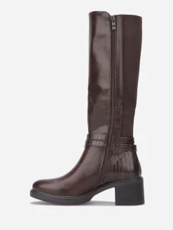 Clearance La Modeuse Bottes cavalières à bride nouée Café