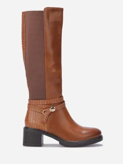 Hot La Modeuse Bottes cavalières à bride nouée Camel