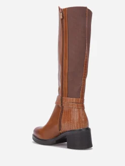 Hot La Modeuse Bottes cavalières à bride nouée Camel