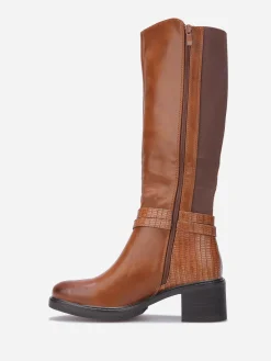 Hot La Modeuse Bottes cavalières à bride nouée Camel