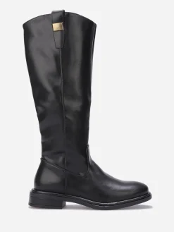 Hot La Modeuse Bottes cavalières à détail métallique Noir