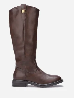 Clearance La Modeuse Bottes cavalières à détail métallique Marron
