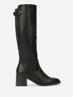 Clearance La Modeuse Bottes cavalières à sangle et boucle métallique Noir