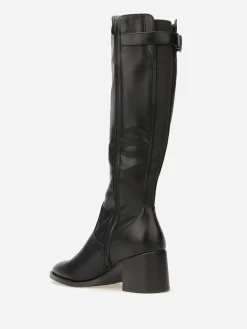 Clearance La Modeuse Bottes cavalières à sangle et boucle métallique Noir