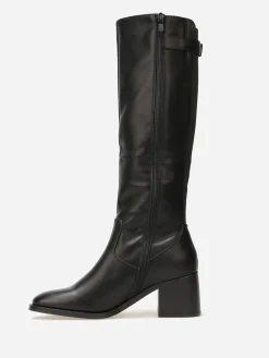 Clearance La Modeuse Bottes cavalières à sangle et boucle métallique Noir
