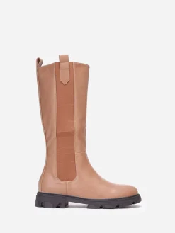 New La Modeuse Bottes cavalières crantées grandes tailles Taupe