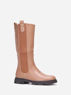 New La Modeuse Bottes cavalières crantées grandes tailles Taupe