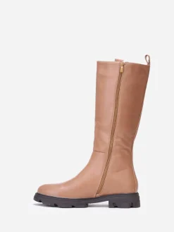 New La Modeuse Bottes cavalières crantées grandes tailles Taupe