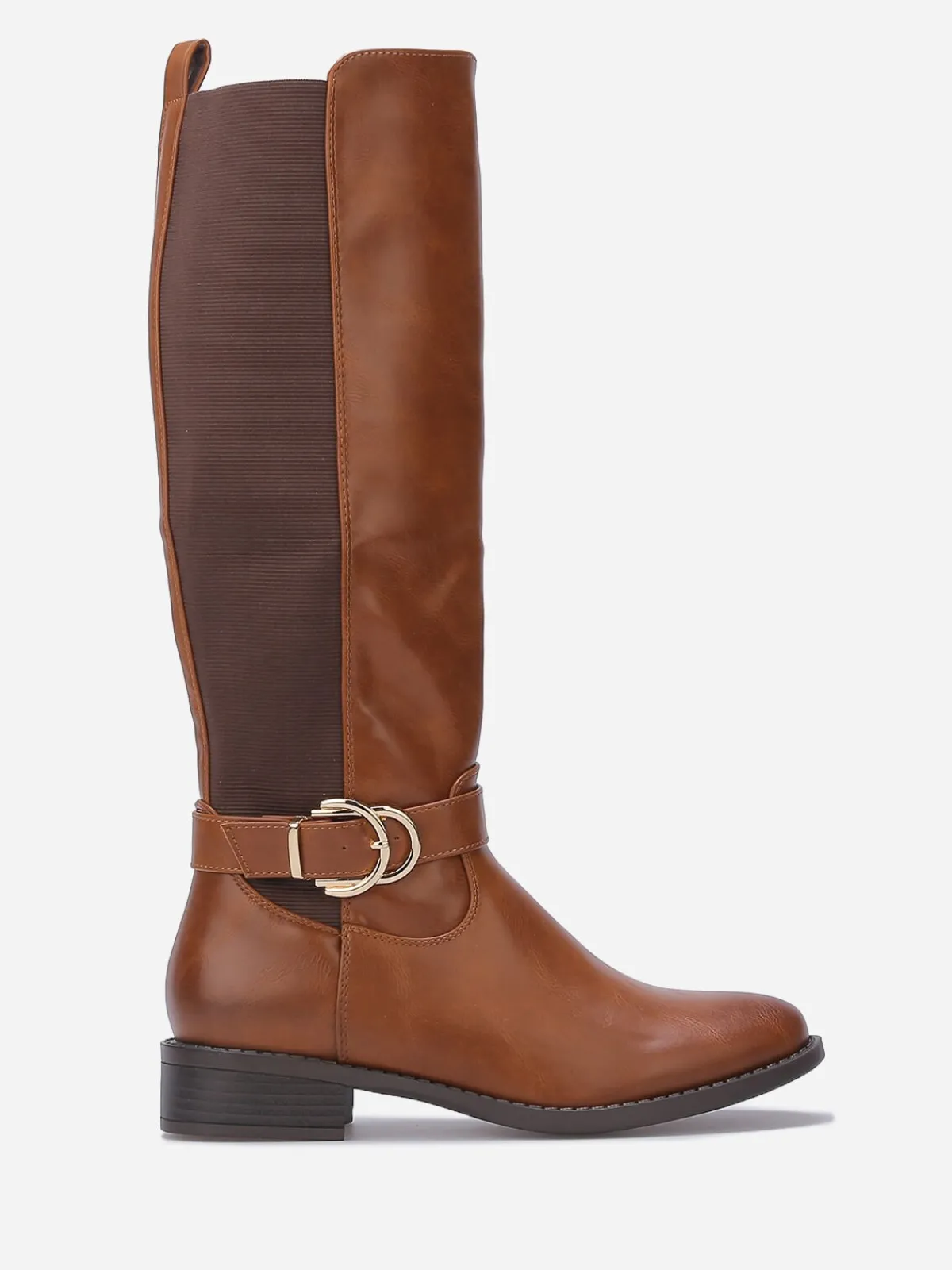 Clearance La Modeuse Bottes cavalières stretch à boucle Camel
