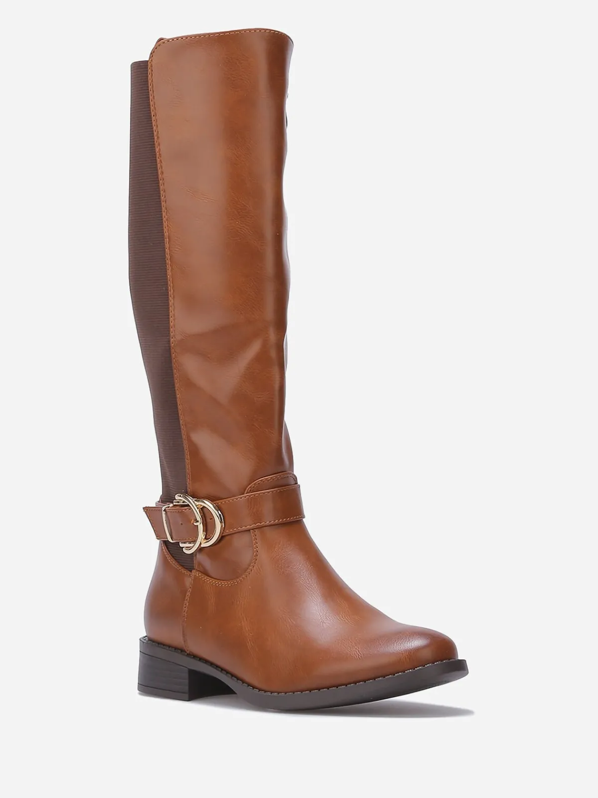 Clearance La Modeuse Bottes cavalières stretch à boucle Camel